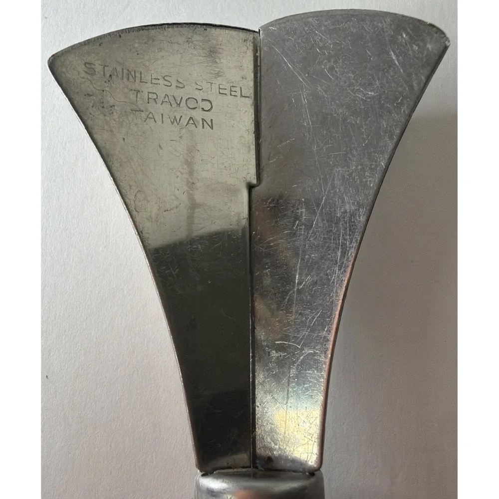Vintage Travco Nut Herb Chopper Stainless Steel with Wood Handle 6x2
